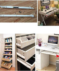 Heavy Duty Metal Drawer Slides For Kitchen Cabinets And Dressers Ultra Smooth Full Extension Roller Glides, 10 Inch, white finish.