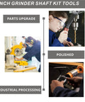 Worker using 8mm Motor Arbor Adapter And Shaft Extender Kit For Bench Grinder DIY Friendly Setup in industrial setting.
