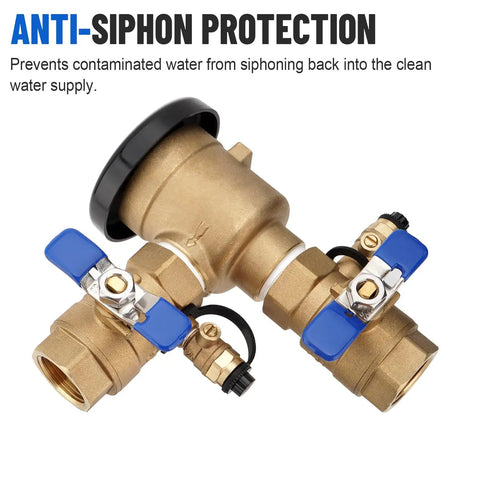 1-Inch 720A Brass Backflow Preventer Valve And Pressure Vacuum Breaker Assembly for Lawn Irrigation, non-potable use
