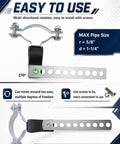 Universal Heavy Duty Exhaust And Muffler Hanger Kit For 1.25 Inch Pipe RV Style Compatible With Onan 2500 4000 5500, steel hanger.