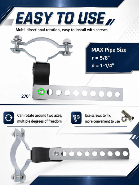 Universal Heavy Duty Exhaust And Muffler Hanger Kit For 1.25 Inch Pipe RV Style Compatible With Onan 2500 4000 5500, steel hanger.