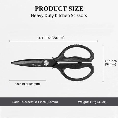 Heavy Duty Kitchen Scissors With Titanium Coated Blades Micro Serrated And Detachable Blades All Purpose Kitchen Shears For Food Prep Cuts Through Chicken Bones And Thick Veggies Like A Boss Built For Easy Power And Precision, 8.11 inch black