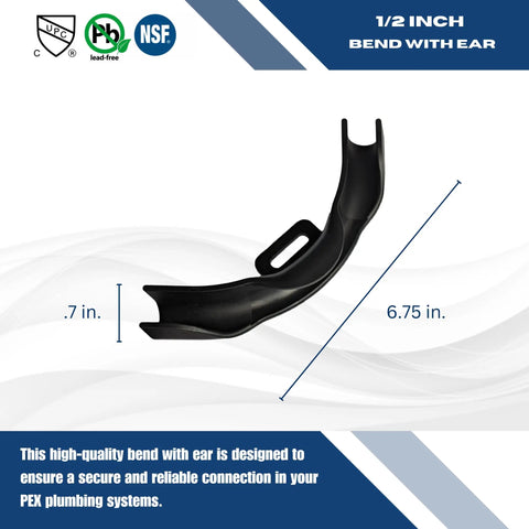 Heavy Duty Reinforced Plastic PEX Bend Support For Three Eighths To One Half Inch Tubing With Nail Tab Easy Install Reusable