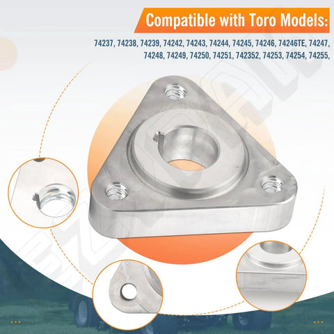 Spindle Pulley Hub Kit Heavy-Duty Compatible With Toro Z Master Mowers Side Discharge Deck Fits 74237 74238 74239