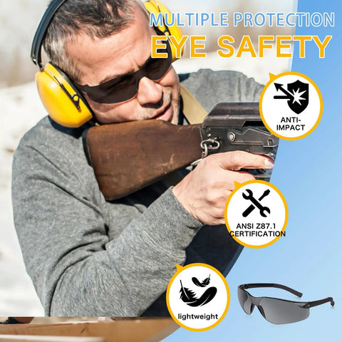 Straight Up Tough Tinted Safety Glasses With Scratch Resistant Polycarbonate Lenses Ansi Z87.1 Certified Impact Resistant Eye Protector For Adults And Teens Dang Comfortable Ergonomic Fit Bulk 100 Pack