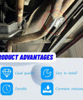 2.25 Inch Stainless Steel Exhaust Clamp Band for Butt Joint Pipes Universal Car Exhaust Clamp Replacement installed on car