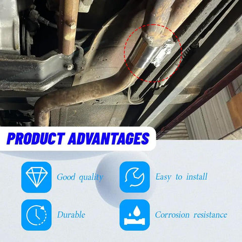 2.25 Inch Stainless Steel Exhaust Clamp Band for Butt Joint Pipes Universal Car Exhaust Clamp Replacement installed on car