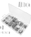 Heavy Duty Compression And Extension Spring Assortment Kit With Storage Box, 200 Pcs Small Springs Set For Auto Electronics Repair and Appliance Fixes, clear organizer