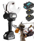 Handheld Armored Cable Cutter With Cordless Hydraulic Ratchet, 45 65 75mm Cutting Capacity, Dual Battery Pack shown with accessories