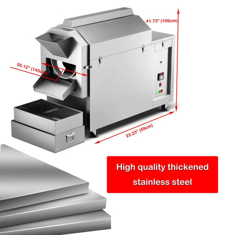 Heavy Duty Commercial Bean And Nut Roaster Machine For Home Or Cafe Use, Electric Chestnut Roasting Equipment, Stainless Steel Industrial Grade