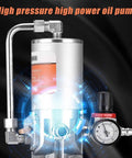 Heavy Duty Pneumatic Grease Pump Delivers Ultra High Pressure 50 To 1 Flow with aluminum body and pressure gauge.