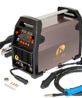 Hot Rodder's Dream 180 Amp Multi Process Welding Machine with control panel, cables, and connectors for versatile welding.