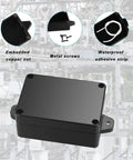 4 Pack IP65 Waterproof Junction Box Outdoor Plastic Electrical Project Box Enclosure With Fixed Ear, highlighting features.