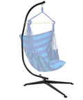 Heavy Duty Steel Hanging Chair Stand For Hammock Swing Chair Indoor Outdoor C Frame Stand With X-Shape Base