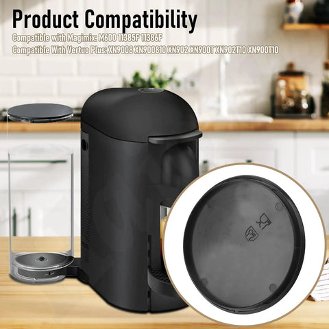 Replacement Water Tank Lid Cover for Vertuo Plus Coffee Machines Fits XN900T10 XN900810 XN902T10 shown in kitchen setting