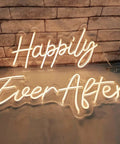 Two Piece Dope Happily Ever After LED Neon Light Sign Set Warm White With Dimmer 14.6x7.5 and 20.9x7.5 Inches Plug In