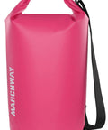 Floating Waterproof Dry Bag Backpack 10L Pink For Kayaking Rafting Boating And Outdoor Adventures with roll-top closure and strap