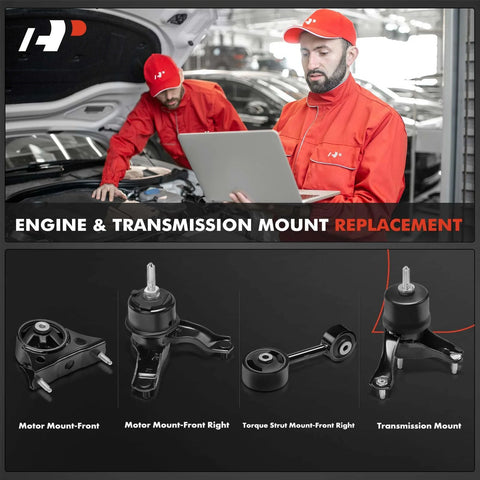 A-Premium 4-piece engine and transmission mounts set: front motor, front-right motor, torque strut, transmission mount