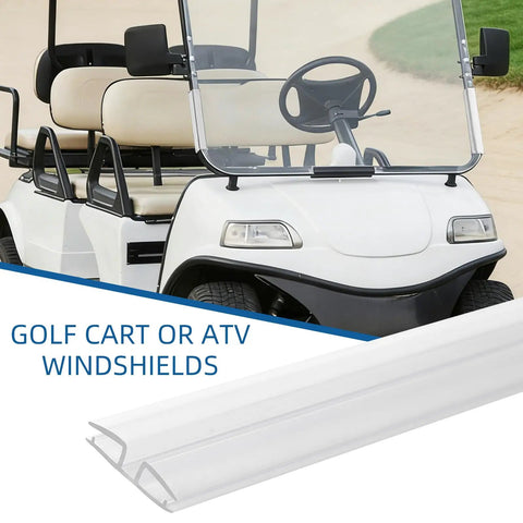 Two Pair Clear Pvc Piano Style Living Hinges Forty Eight Inch Flexible Tape For Acrylic Plexiglass And Glass Panels Perfect For Golf Carts With No Sweat Adhesiveless Installation on golf cart windshield.