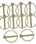 Heavy Duty Lynch Pin Assortment Kit, 10-Piece Set, 3/16 Inch Locking Clips For Farm Tractors, Trailers, And Lawn Mowers, Smooth Edges For Safe Handling, Secure Lock, Prevents Accidental Disengagement, Durable Steel Pins.