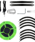 40 Inch Saucer Tree Swing For Kids With 500 Lb Weight Capacity Waterproof Platform Swing Seat And Adjustable Ropes, parts shown