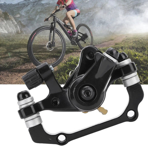 Beefy Mechanical Disc Brake Kit For Mountain Bikes And Road Cycles featuring dynamic black caliper design, designed for tough trails.