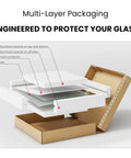 Packaging for 16 Inch Square Tempered Glass Table Top One Quarter Inch Thick Clear Replacement Glass With Flat Polished Edge