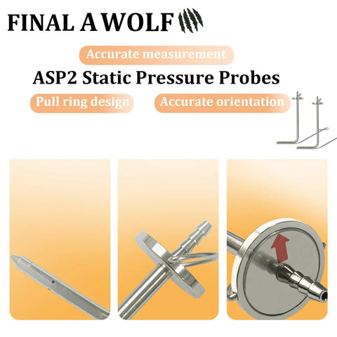 2 Pack Static Pressure Probes for HVAC Systems and Pitot Tubes, Compatible with Fieldpiece JL3KM2 SDMN5 SDMN6 ADMN2, pull-ring metal probes