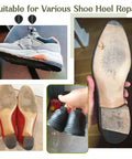Black Heel Repair Rubber Patches For Shoes Non Slip Diamond Pattern Bottom Heel Patches 2 Pairs installed on various shoes