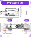170 Degree Soft Close Cabinet Hinge Replacement dimensions and components shown for frameless corner cabinets