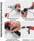Universal installation steps for Drill Nibbler Sheet Metal Cutter Attachment on an electric drill for DIY projects and home repairs.