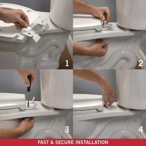 Step-by-step installation of Sanborne Elongated Slow Close Toilet Seat With No Slip Bumpers Durable Comfort White Finish Designed for Quiet Operation Easy Clean Stable Fit Soft Close Durable Hinges Ideal Bathroom Upgrade