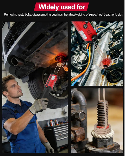 Kick Seized Bolts Loose With This 1300W Magnetic Induction Heater Featuring Five Quick Swap Coils For Lightning Fast Heating And Effortless Rusty Nut Extraction In Your Garage Or Workshop, used for removing rusty bolts and bearings.