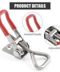 Beefy Heavy Duty Adjustable Toggle Latch Clamp 4001 Style made from 304 stainless steel with antiskid handle and adjustable feature.