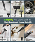High Performance 2500W Handheld Steam Cleaner With Auto Stop And 15 Piece Accessory Kit, various cleaning attachments for home and car.