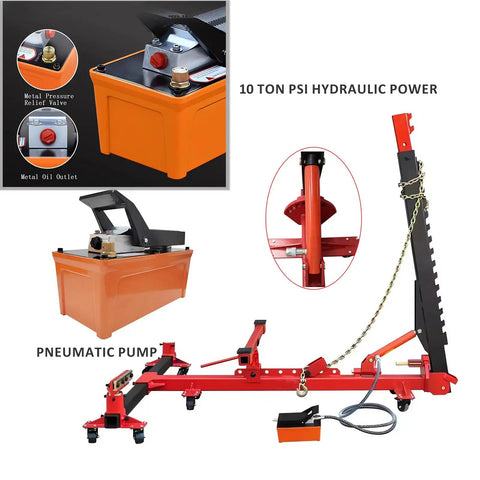 Auto Body Frame Straightener Machine With 98 kN Pulling Power And 6,600 Lbs Load Capacity with hydraulic components and pump