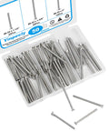 Top Notch 50 Piece 6 32 Machine Screw Knockout Pack With One Half Two Or One Three Quarter Inch Sizes For Outlet Box Mounting and Hardcore Diy Home Improvement Projects in clear plastic case.