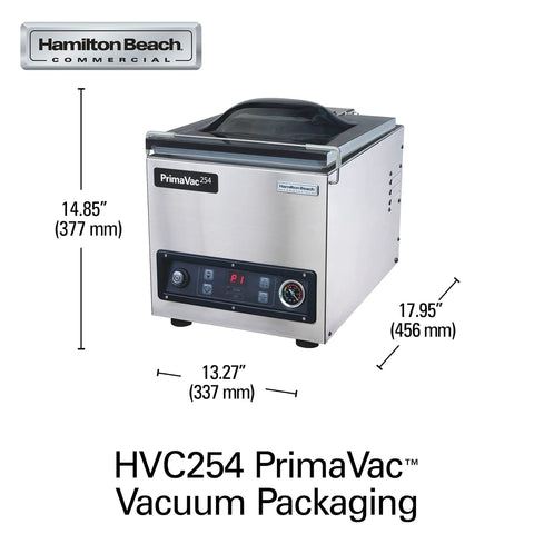 PrimaVac 254 Chamber Vacuum Sealer With 10 Inch Seal Bar 10 Custom Programs JetAire Pump NSF Certified Pro Grade Gear