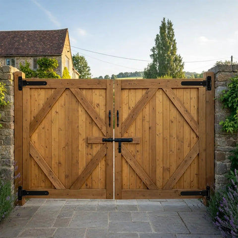 Heavy Duty Gate Hinges Two Pack Upgraded Ball Bearing Hardware For Wood And Metal Gates, 900 Lbs Per Pair, Carbon Steel Fence Hinge Set For Barn Doors, Driveways, Gardens, Sag Proof And Smooth Operation on wood garden gate