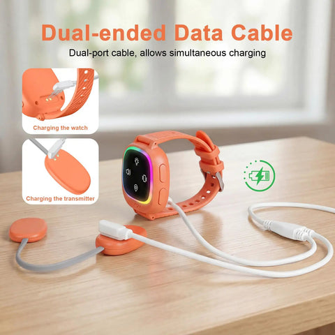 Wireless Bedwetting Alarm for Kids and Teens, Stop Bedwetting Fast With Easy Clip Transmitter, Ultra Sensitive Moisture Sensor, Bedside Receiver, Pediatric Overnight Training Aid for Boys and Girls. Dual-ended charging watch and transmitter