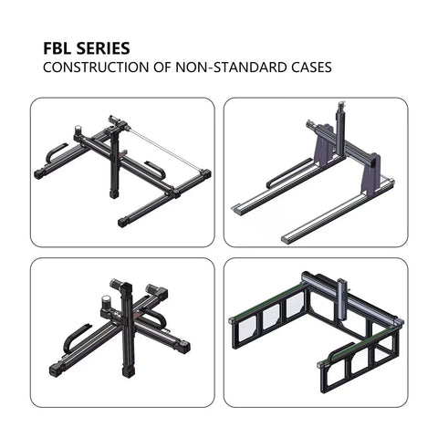 High Speed Linear Actuator Belt Drive CNC Guide Rail System With 1300mm Stroke NEMA34 Stepper Motor Mounts For Router Milling And Pro DIY Motion Projects, four layout views