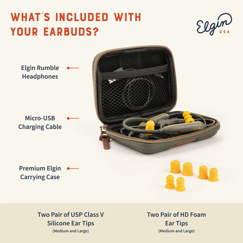 Rumble Bluetooth Earplug Earbuds With 27 dB Noise Reduction, IP67 Waterproof with carrying case and ear tips