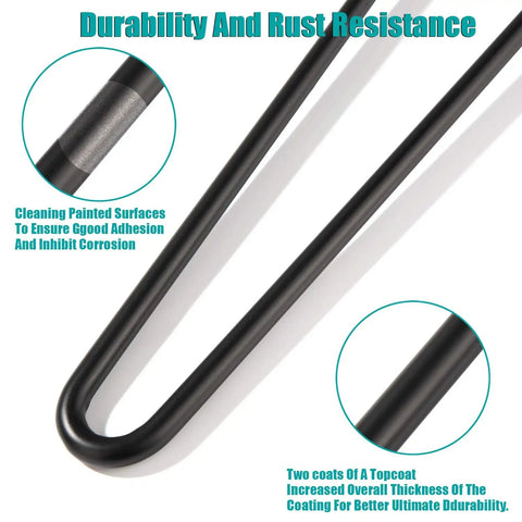 22 Inch Hairpin Leg Set For Coffee Tables Desks Nightstands And More Heavy Duty Satin Black Metal Two Rod Legs 3 Eighth Inch Dia