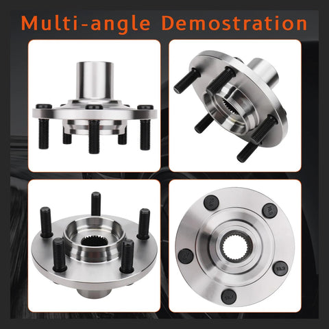 Multi-angle view of Pair Front Wheel Hub Assembly Set For Mazda 3 2005 To 2013 And Mazda 5 2006 To 2015 5 Lug Driver And Passenger Side Hubs With Made In Japan Kyodo Yushi AF I Grease