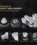 Premium Idler Pulley With Belt Tensioner Kit #11281722789 38071 38069 Fits BMW 3 Series E46 And Older Models For A Smooth Ride No More Belt Squeak Or Engine Rattle Guaranteed To Keep Your Car Running Tight And Clean Like New. silver BMW belt tensioner kit with two idler pulleys