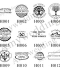 Collection of handcrafted logo designs for woodworkers and craftsmen, suitable for use with Branding Iron Kit For Wood And Leather Projects.