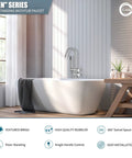 Freestanding Bathtub Faucet With 360 Degree Swivel Spout And Handheld Shower, Tub Filler Set In Brushed Nickel near bathtub