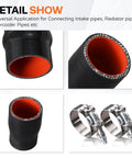 Silicone Reducer Coupler Hose 1.5 To 1.75 Inch ID Straight 4 Ply Reinforced 5mm Thick 3 Inch Leg Length With Stainless T Bolt Clamp For Turbo Piping Intercooler And Intake