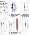 Installation guide for Sliding Patio Door Lock With 45 Degree Keyway And Adjustable Bolt Projection, Round End Faceplate For Glass Doors.