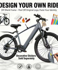 Adult Electric Bike 24 Inch Frame With 1000W Peak Motor And 504Wh Battery, front suspension, customizable gray frame